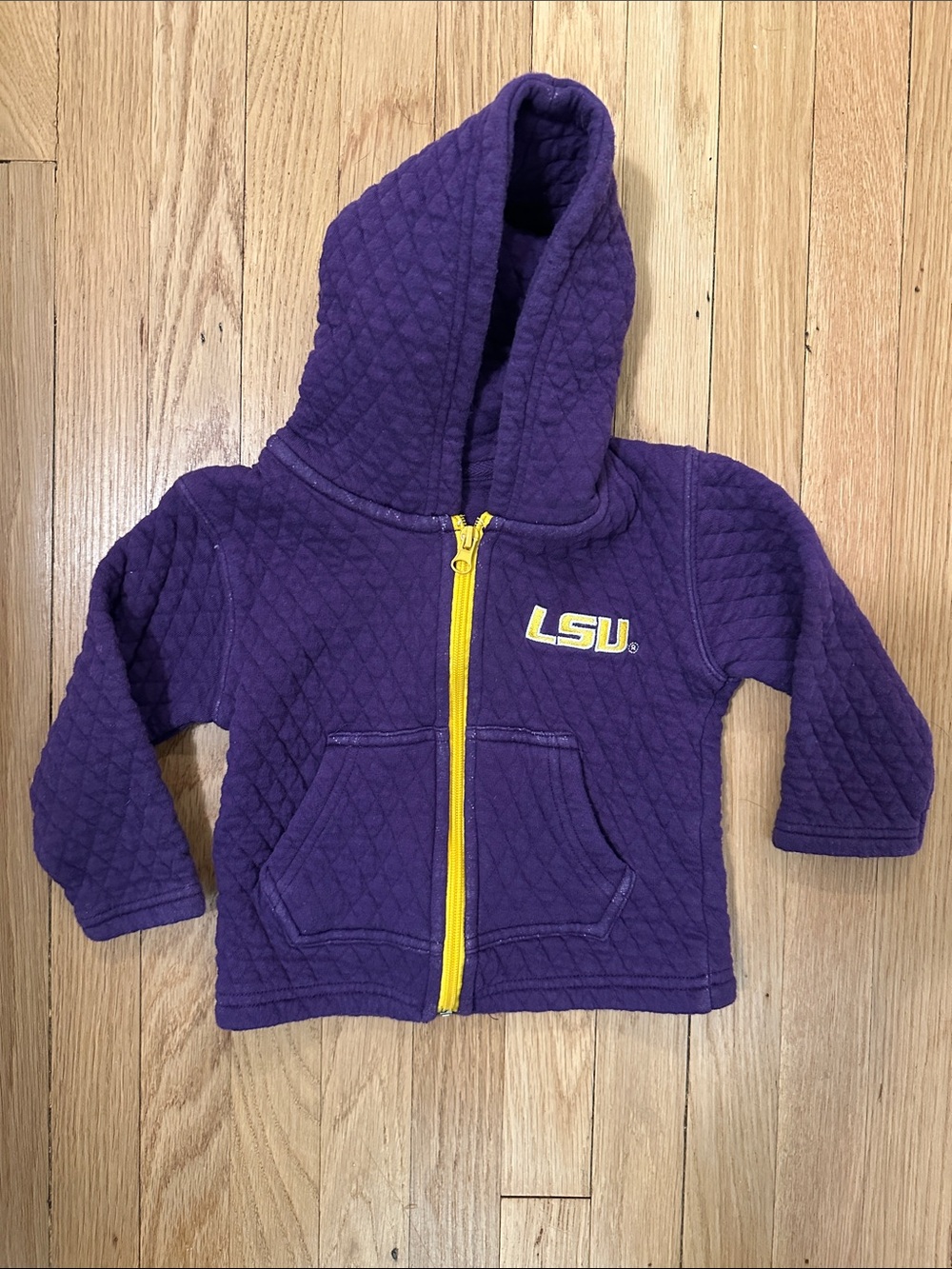 Purple and Yellow LSU Tigers Zip Up Hoodie for Babies and Toddlers